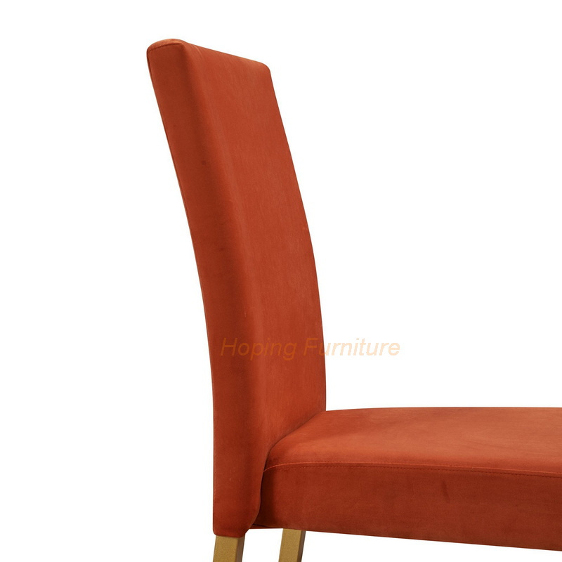 Orange Rectangular Back Restaurant Chair Ergonomic Furniture High-Back Hotel Chair with Suit Hangers
