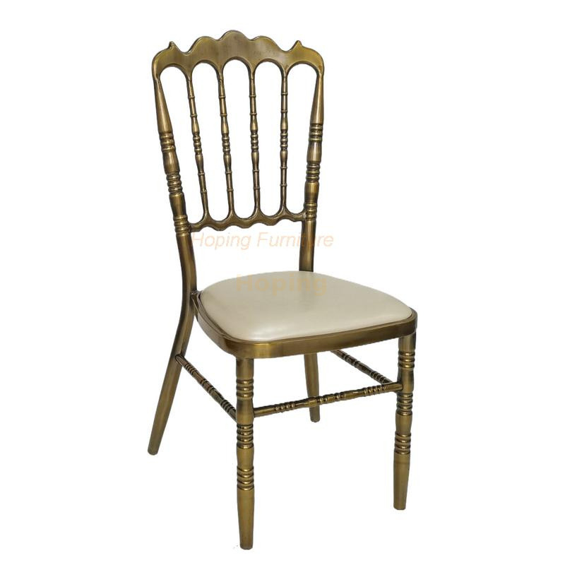 Modern Restaurant Chair Hotel Party Sashes Metal and Non-Folding Royal Wedding Event Restaurant Chair
