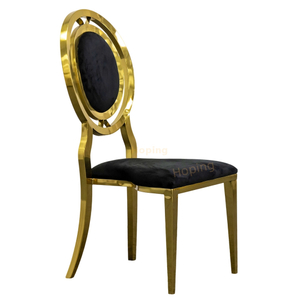 Wholesale Round Back Golden Stainless Steel Chair Luxury Banquet Event Wedding Dining Chairs
