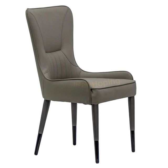 Wholesale Luxury Modern Chesterfield Linen Hotel Iron Frame Leather Dining Chair Restaurant Sets