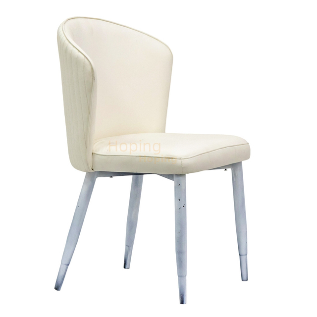 Iron Paint White Leisure Chair Luxury Metal Frame Dining Chair for Restaurant Banquet Hotel