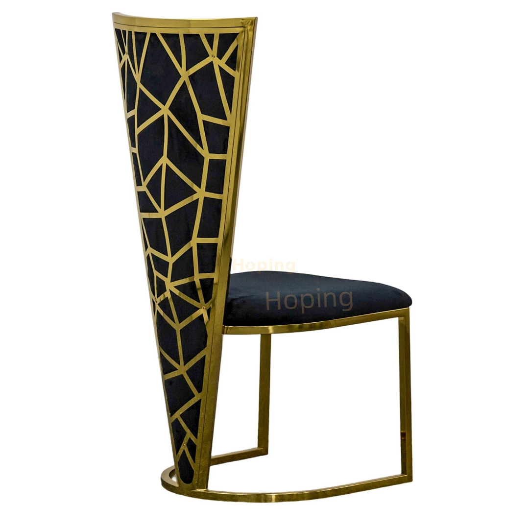 Modern High Back Velvet Dining Chair Hotel Dining Room Restaurant Banquet Event Wedding Soft Seat Dinning Chair