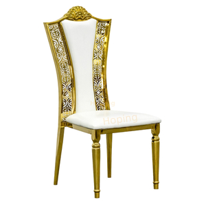 2025 Latest Wholesale Modern Luxury Design Hotel Events Stainless Steel Banquet Dining Party Gold Wedding Chair