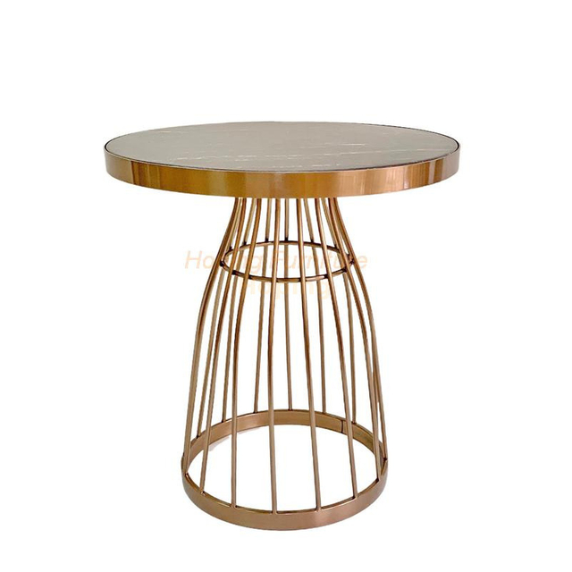 Simple Fashion Nodic Style Hotel Office Living Room Side Table Stone Coffee Table Tea Table Corner Table with Marble Top and Metal Frame