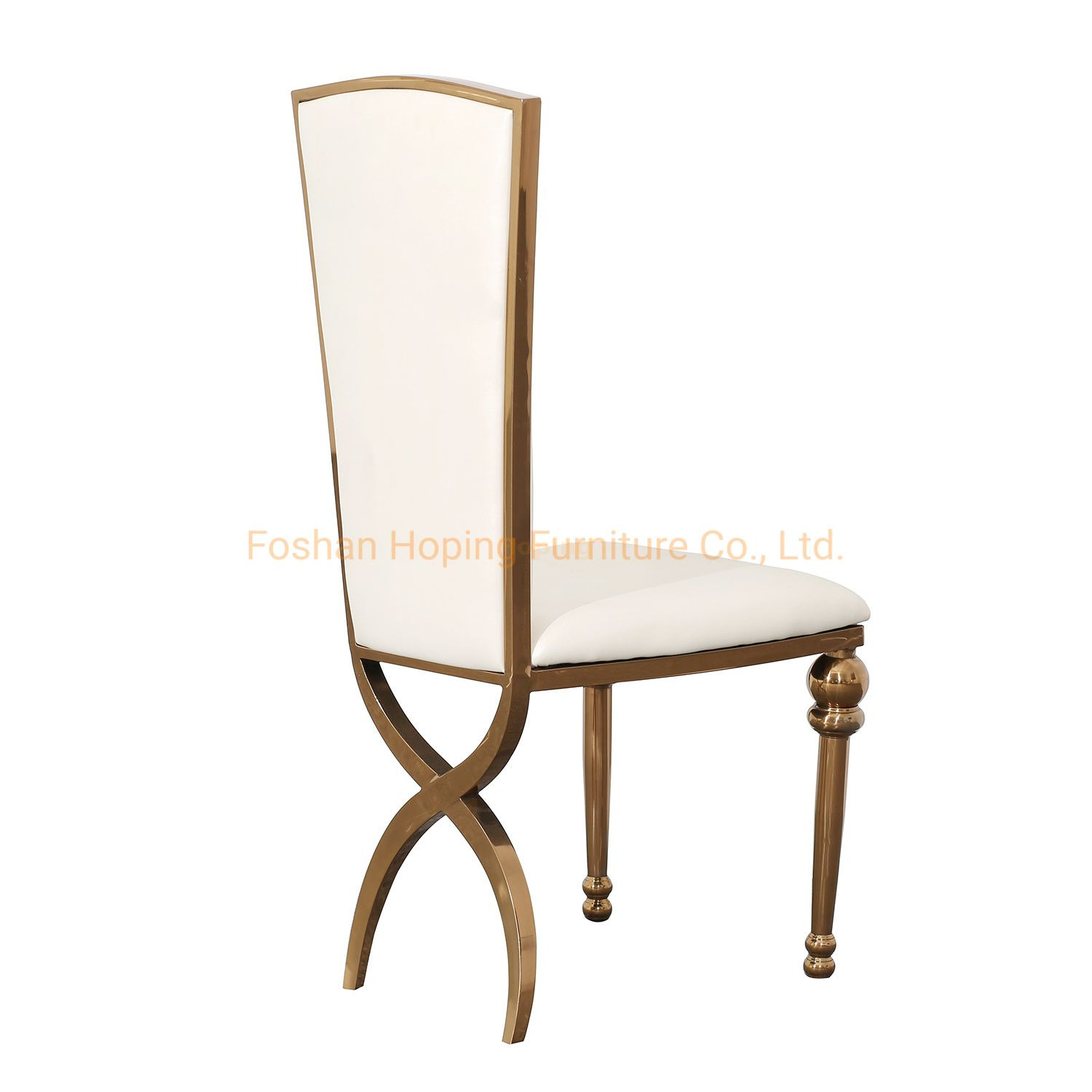 Rose Gold Wedding Chair French Egg Hollow Backrest 201 Stainless Steel Back Dining Hotel Table 4 Chairs