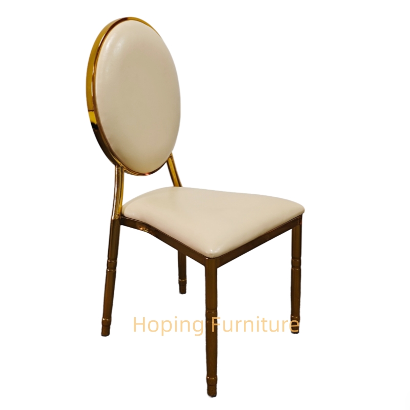 Brown Banquet Chair Cheap Wedding Event Party Dining Furniture Stainless Steel Chair