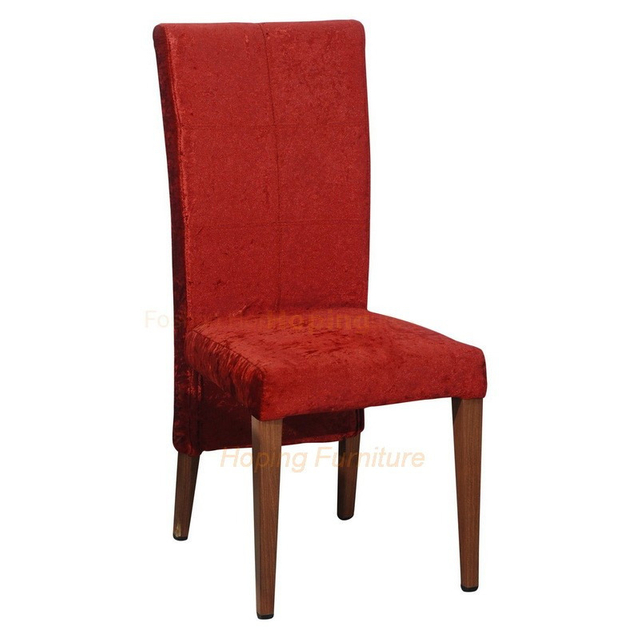 Wholesale Hotel Cafe Furniture Dining Table Chair Set Coffee Shop Restaurant Banquet Red Velvel Fabric Comfortable Seat Leisure Chair