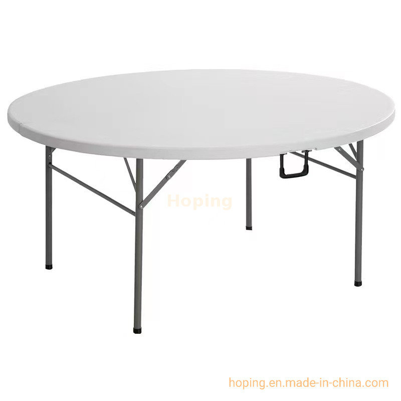 Simple Round Wedding Furniture Hotel Banquet Indoor Outdoor Metal Frame Dining Table