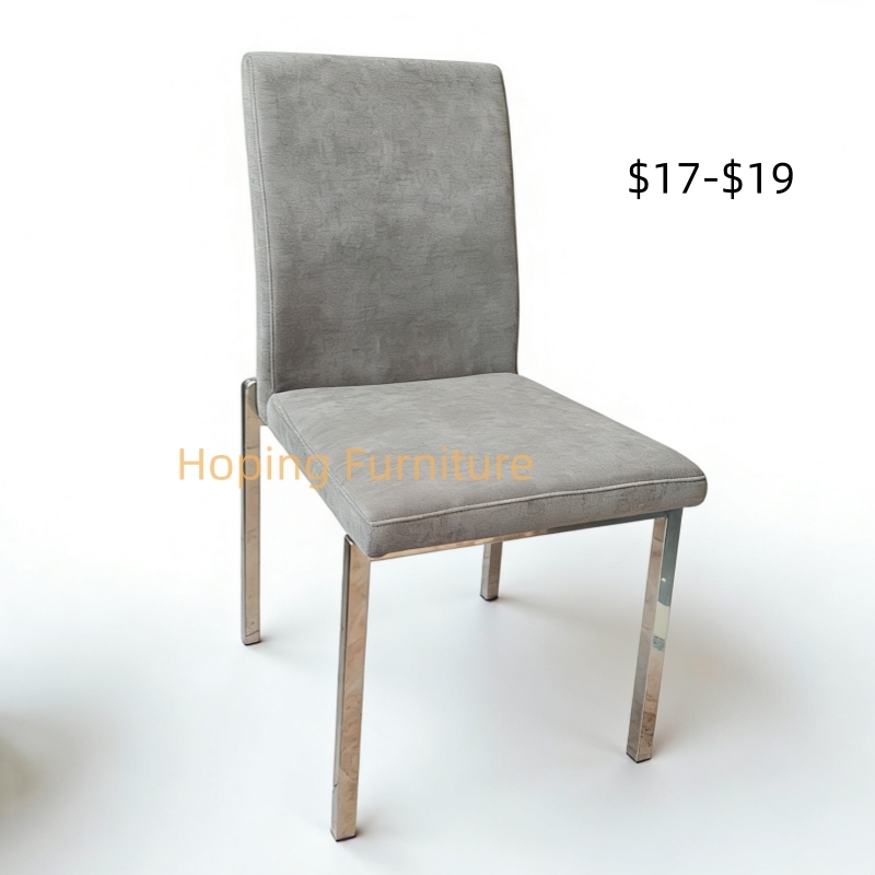 Modern High Quanlity Stock Chair Banquet Chair Indoor Fabric Hotel Chair Silver Stainless Steel Wedding Chair