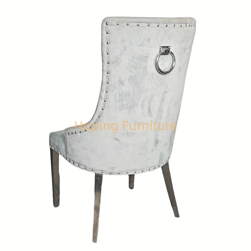 Restaurant Hot Sale Modern Furniture Amber Hotel Wedding Sofa Chair Gray Velvet Dining Sofa Chairs