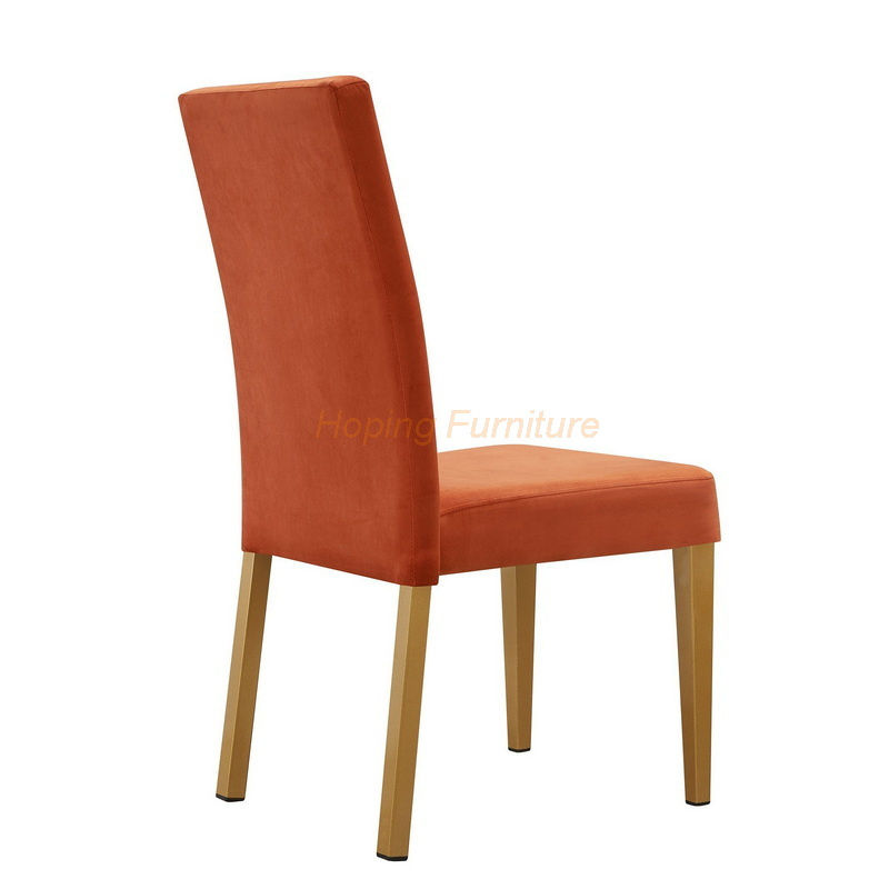 Orange Rectangular Back Restaurant Chair Ergonomic Furniture High-Back Hotel Chair with Suit Hangers