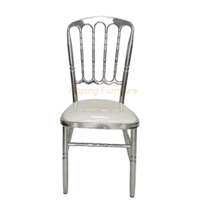 Hotel Dining Chair Silver Frame Chair with PU Leather Seat and Metal Legs Conference Chair