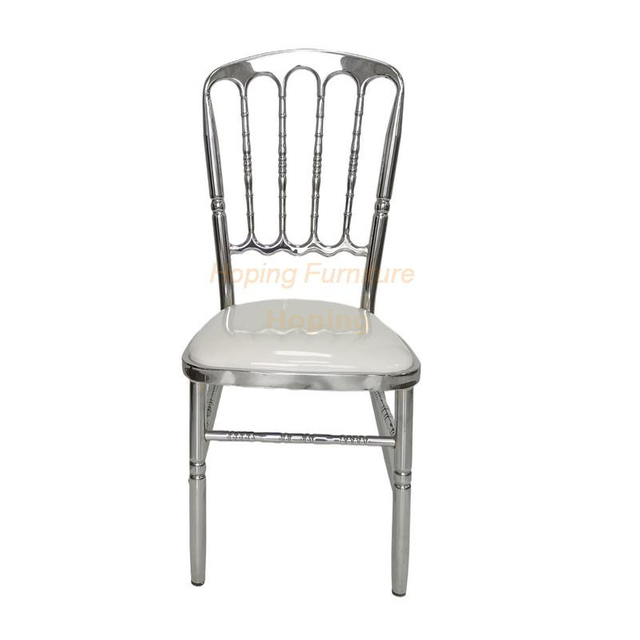 Hotel Dining Chair Silver Frame Chair with PU Leather Seat and Metal Legs Conference Chair