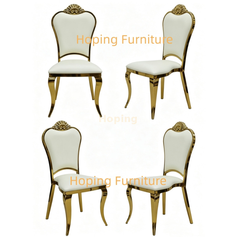 Modern Style Hotel Lobby Furniture Silver Metal Chair Party Hotel Wedding Dining Chair