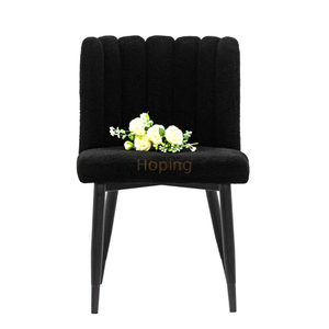 Luxury Leisure Armrest Black Velvet Dining Chair with Metal Feet