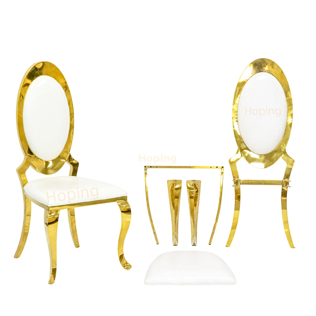 Golden Stainless Steel Banquet Dining Chair for Restaurant Wedding Event