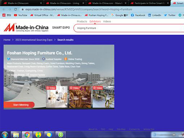 HOPING FURNITURE successfully attended SMART EXPO an international online Expo organized by MIC(Made in China). 