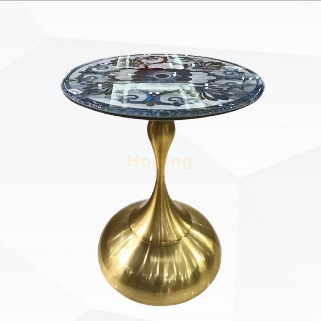 Modern Luxury Gold Oval Ellipse Smart End Table Living Room Side Table Stainless Steel Coffee Table with Tempered Glass Top