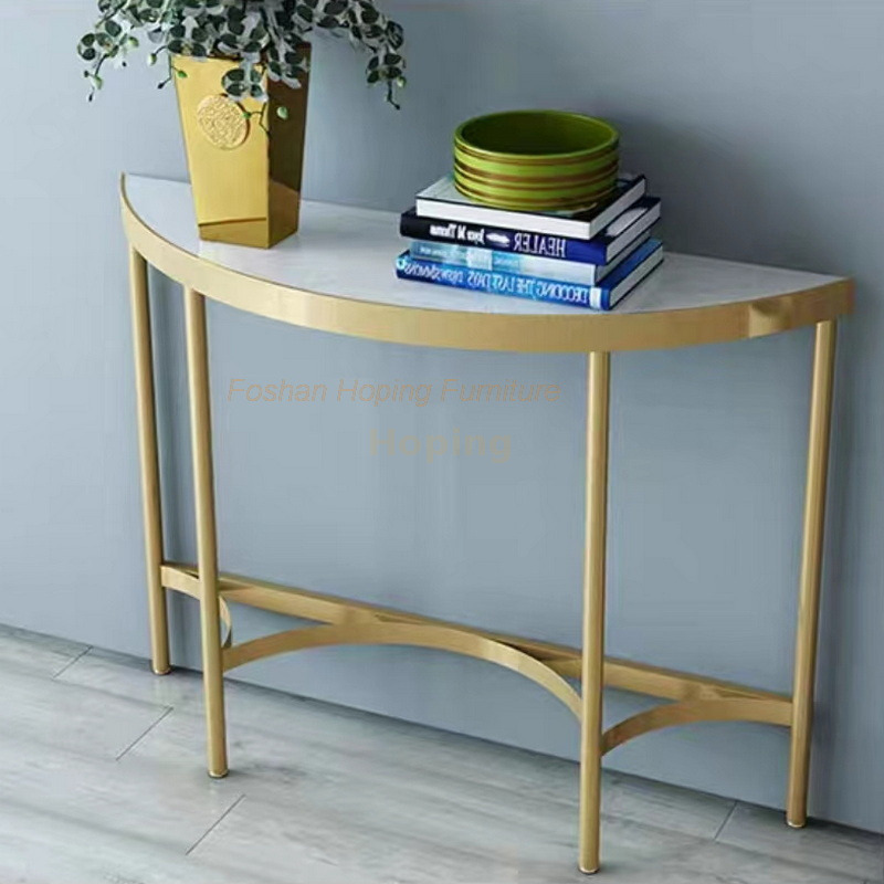 Modern Hotel Living Room Villa Net Gold Dining Table Same Table White Console Table