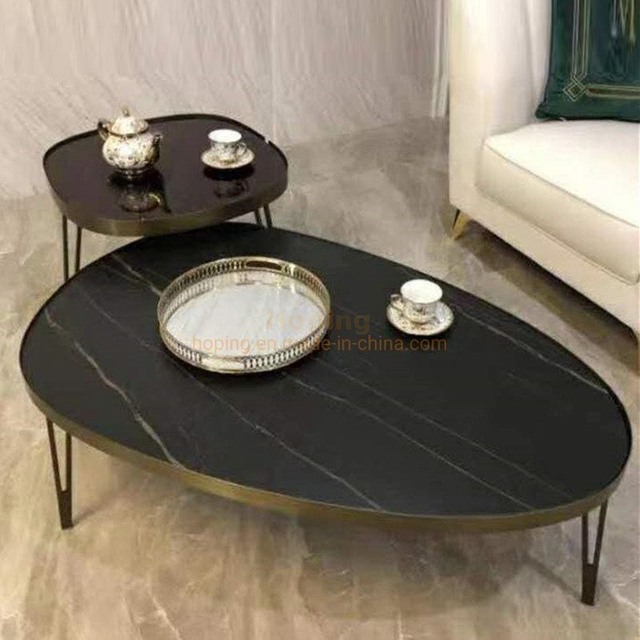 Customized Furniture Table Tempered Glass Top Center Tea Table with Wood Base Living Room Center Table
