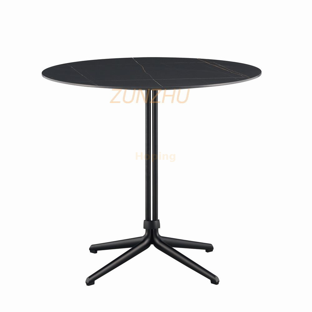 Italian Style Side Table Coffee Table with Aluminum Base for Living Room Balcony