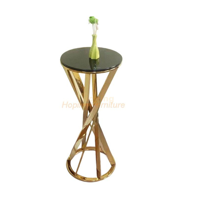 Small Round Decoration Side Table Modern Home Furniture Stainless Steel Frame Flower Stand Nightstand