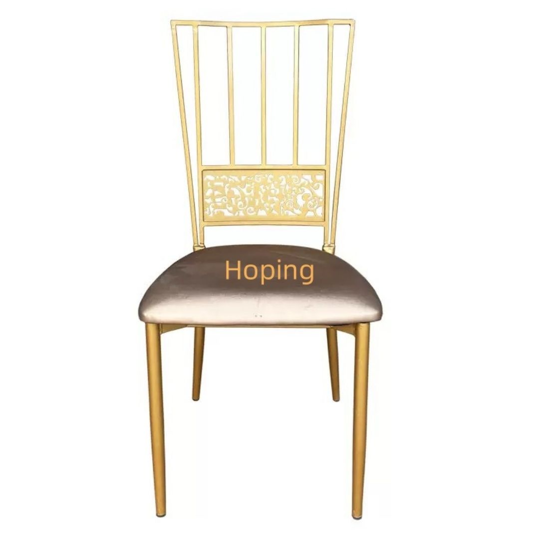 Dubai Banquet Park Design Golden Metal Chair Hotel Party Dining Chairs