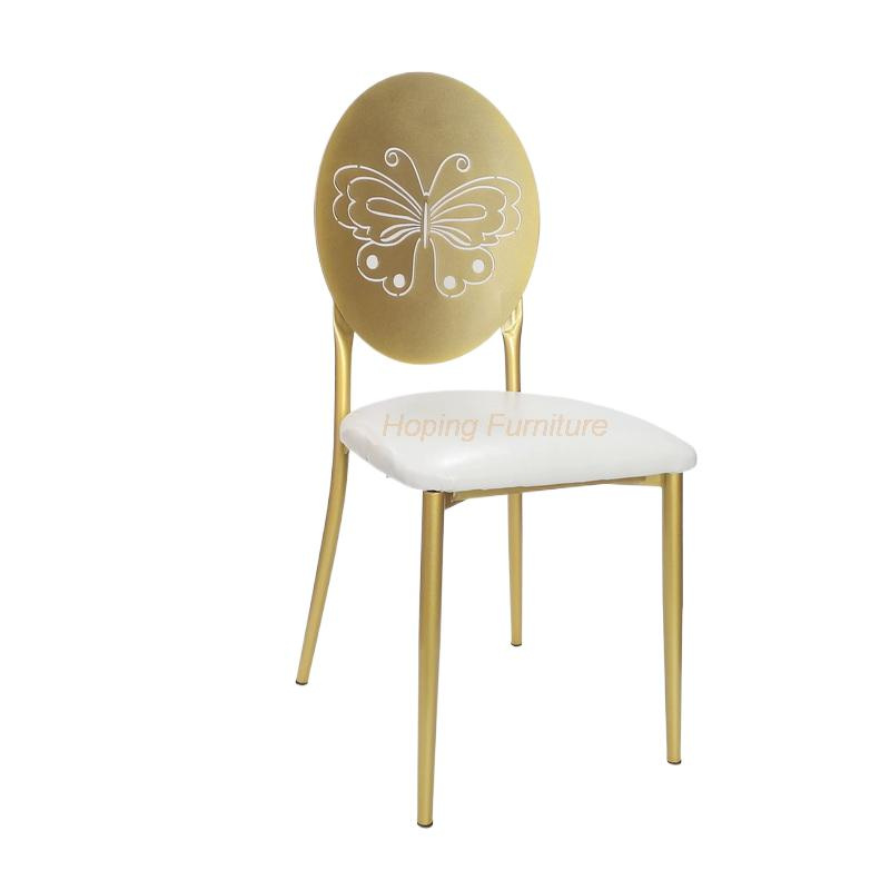 Restaurant Chairs New Design Metal Steel Steel Wedding Chair Hotel Banquet Chair for Wholesale