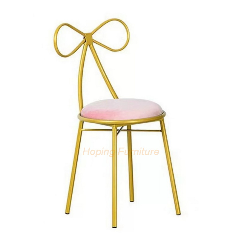 Hotel End Chair Elegance Gold Metal Back Dining Chair for Weddings Banquet