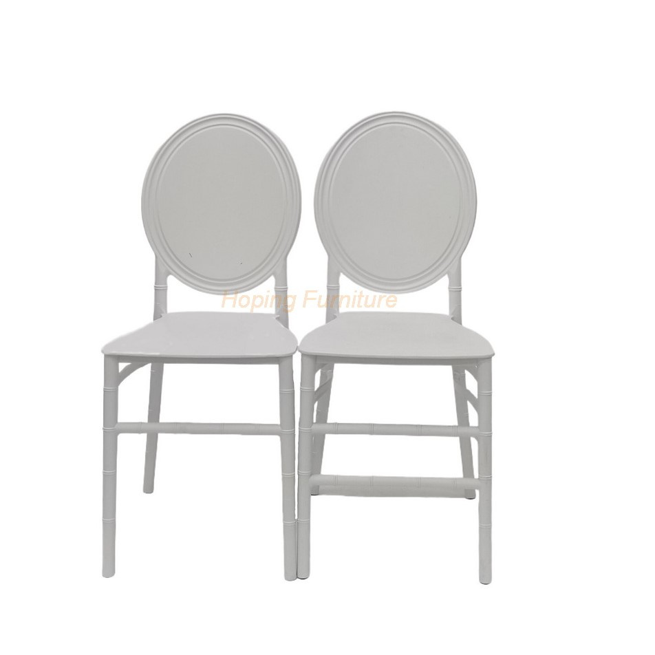 Wholese Restaurant Dining Chairs White Round Back Chair Plastic Louis Chair Wedding Dining Chair Banquet Chair