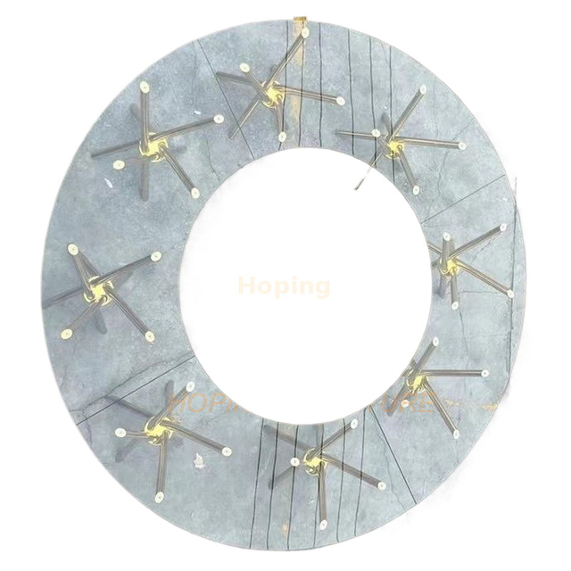 Half Table Luxury Hotel Banquet Wedding Round Mirror Table Wedding with Black Base Stainless Steel Round Table