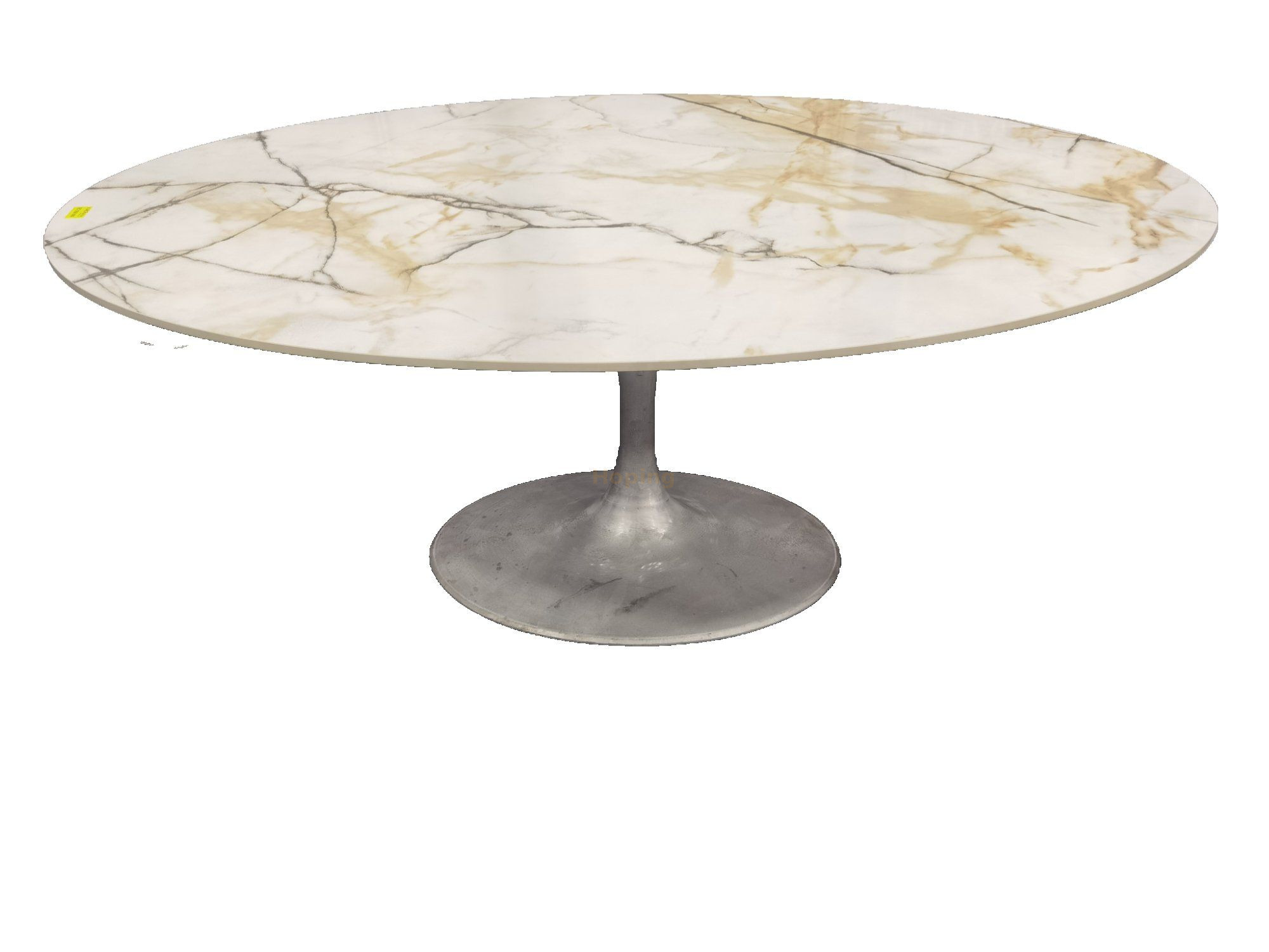 Outdoor Oval Marble Sintered Stone Dining Table for Home Restaurant Eight Seat Furniture Set