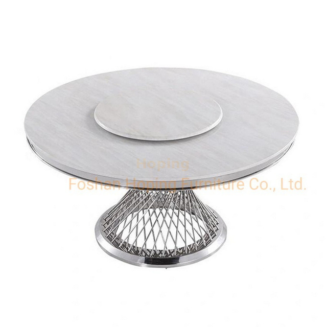 Hotel Furniture Luxury Style Wedding Round Glass Marble Top Coffee Table for Dining Room