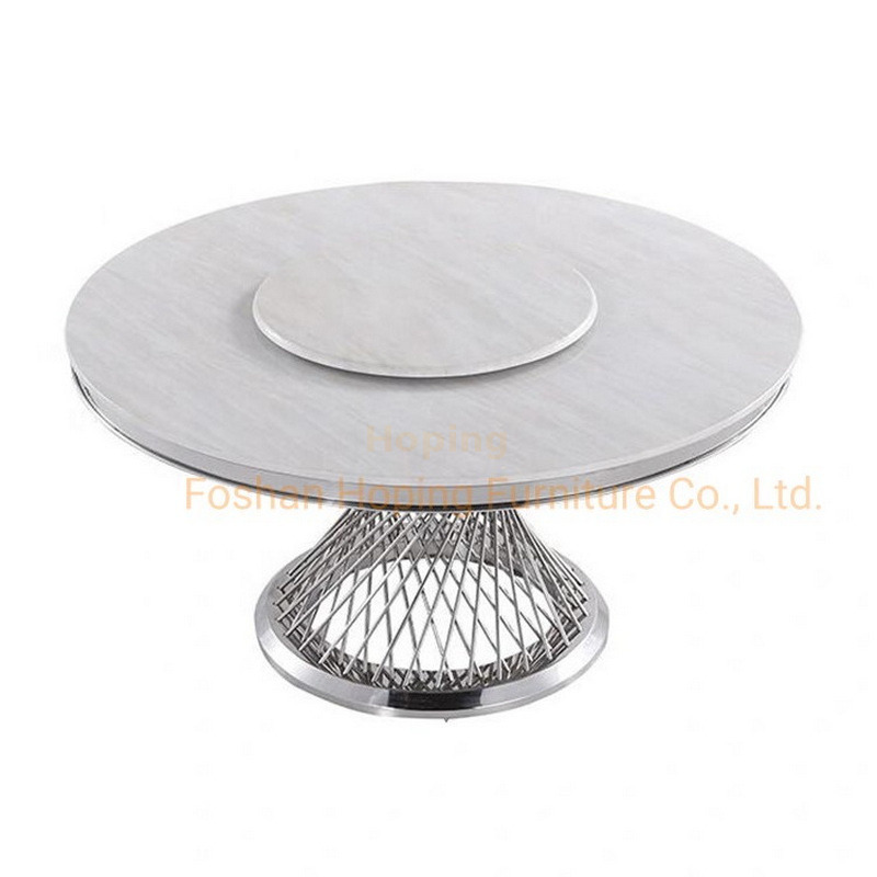 Hotel Furniture Luxury Style Wedding Round Glass Marble Top Coffee Table for Dining Room