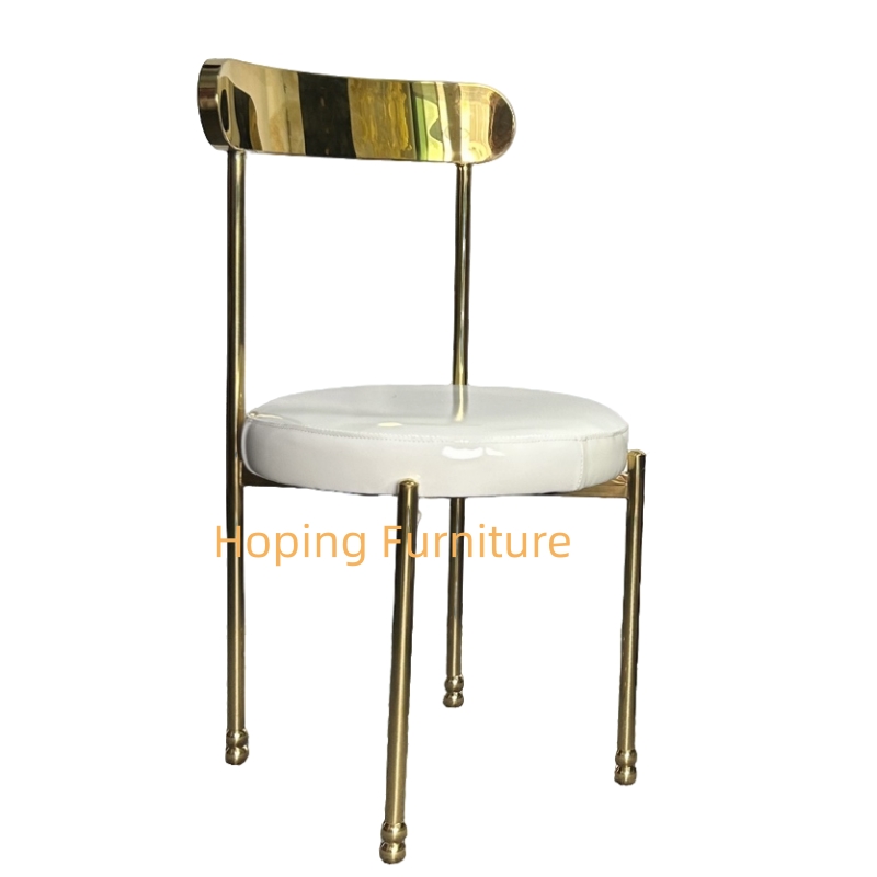 Golden Mirror Stainless Steel Leisure Dining Chair Simple Design Wedding Hotel Event Restaurant Banquet Chairs