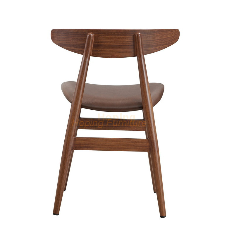 Cheap Replica Hans Wegner Chair Drak Brown Low Back Iron Chair for Fast Food Restaurant Coffee Bar Snack Bar