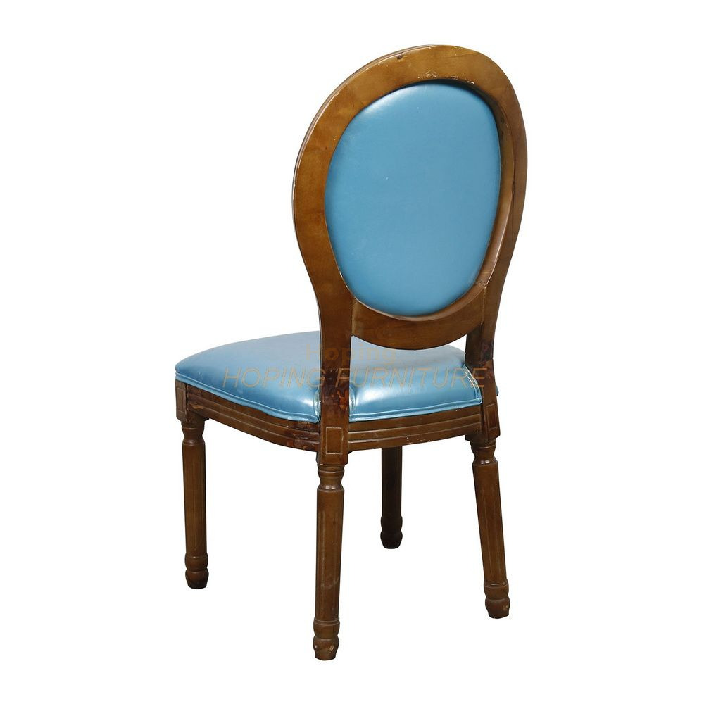 Tiff Any White Blue Oak Solid Wooden Frame Wedding French Louis Chair Dining Chair