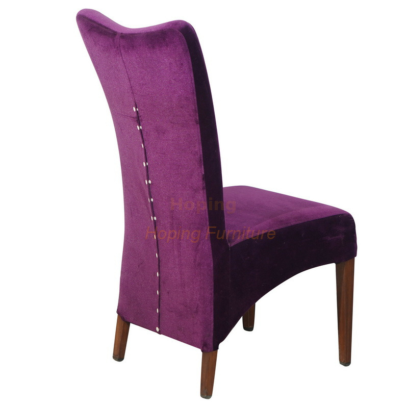 Hotel Furniture Banquet Conference Chair Purple Velvet China Manufacturer Aluminum Restaurant Dining Chair