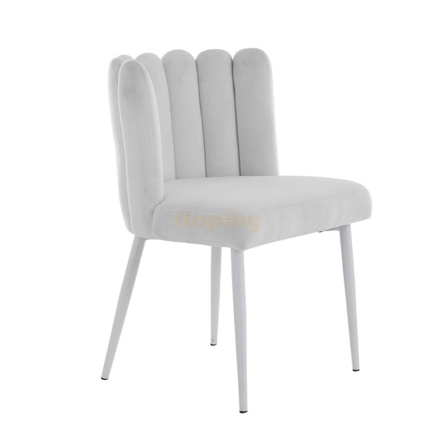 White Velvet Chair with Stainless Steel Legs Wedding Dining Chairs Event Furniture