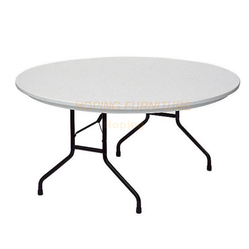Seating Table Furniture White Iron Metal 12 Seats Round Folded Luxury Wedding Dining Table