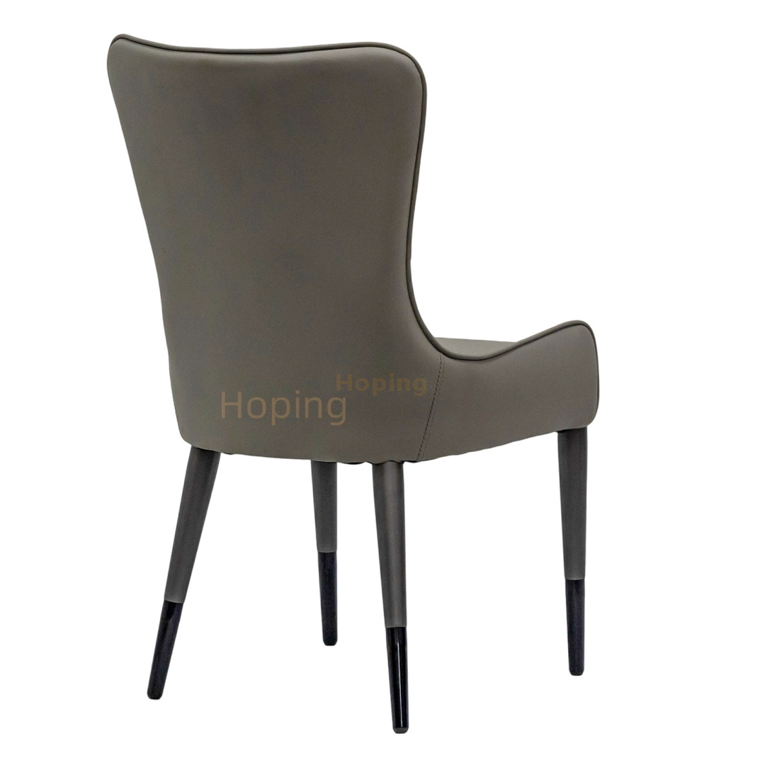 Wholesale Luxury Modern Chesterfield Linen Hotel Iron Frame Leather Dining Chair Restaurant Sets
