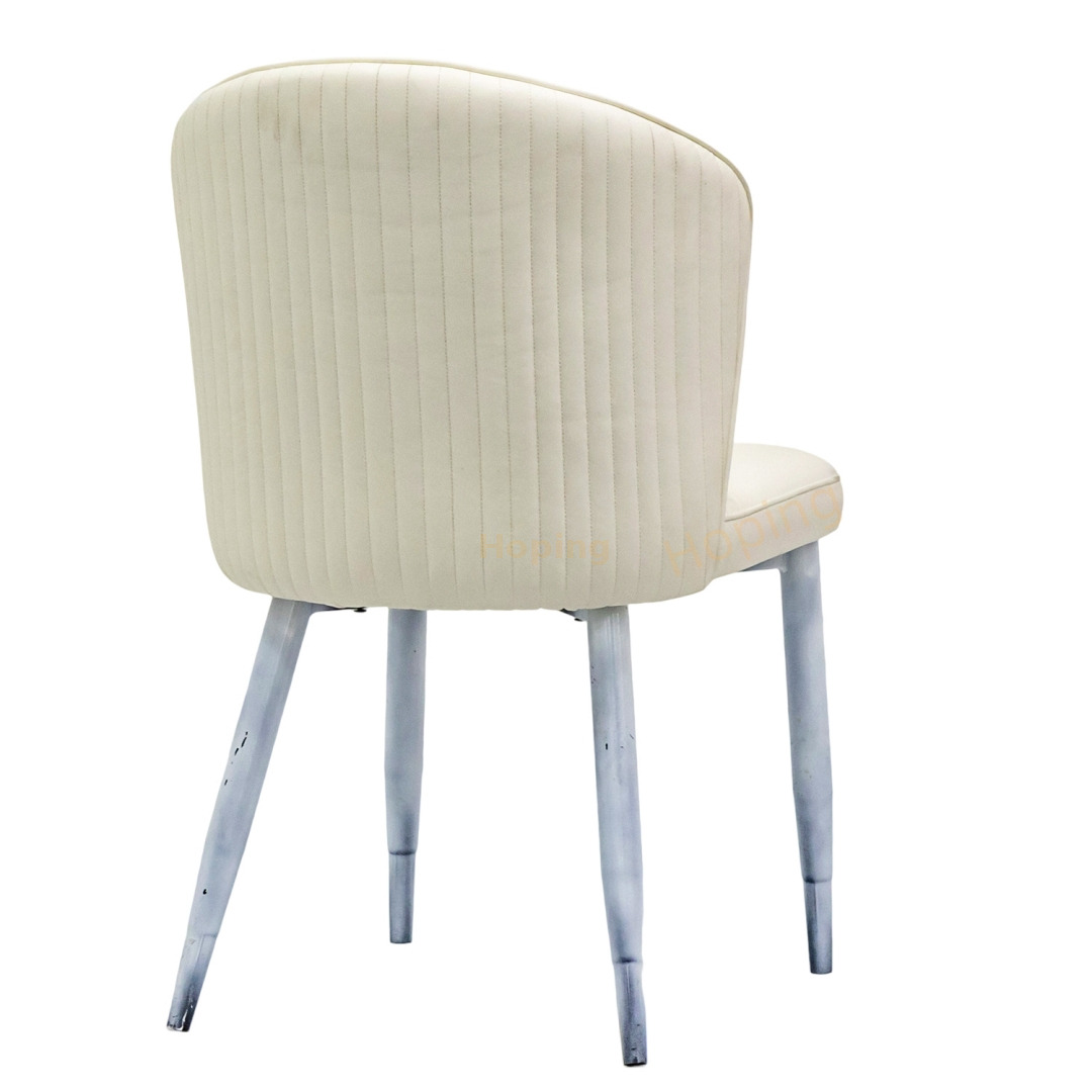 Iron Paint White Leisure Chair Luxury Metal Frame Dining Chair for Restaurant Banquet Hotel