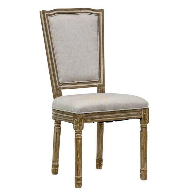 Antique Brushed Dining Chair Rustic Retro Vintage Kitchen Chair Birch Wood Frame Rubber Wood Legs 