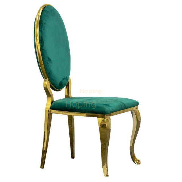 High Black Wholesale Modern Stackable Stainless Steel Chair Gold Oval Back Wedding Dining Chair