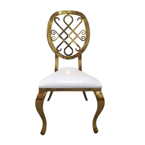 Hollow Music Note Back Stainless Steel Chair for Wedding Event Banquet Restaurant Dining Chair 
