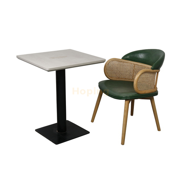 Hoping Modern Restaurant Design Solid Wood Rattan Soft Cushion Comfortable Casual Dining Chair