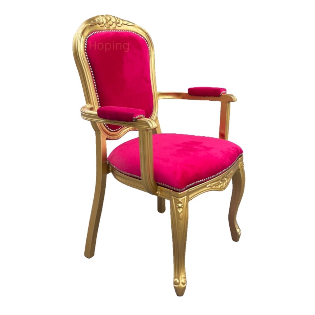 Red Armchair Stackable Restaurant Aluminium Chair for Hotel Wedding Party Church Event