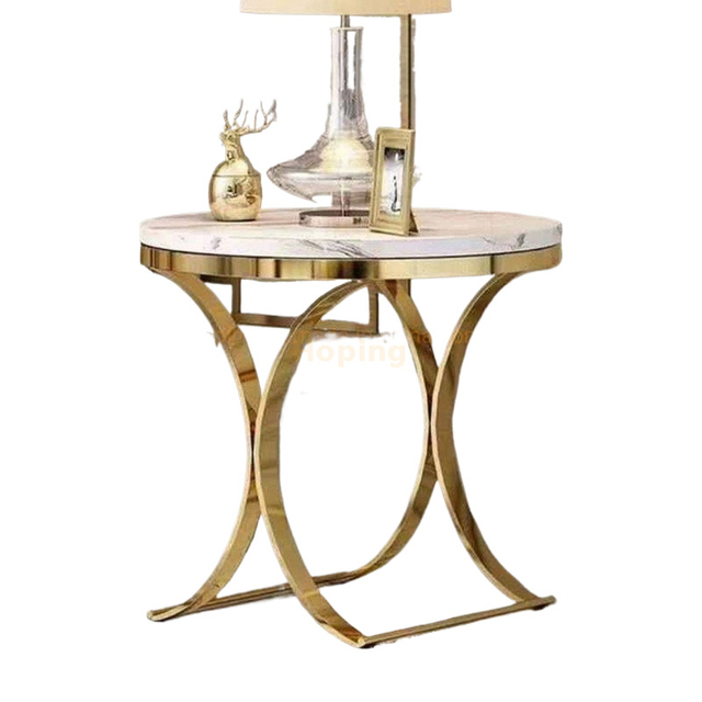 Modern X Letters Side Table Elegant and Graceful Naturalistic Marble Coffee Table Round Top End Side Table
