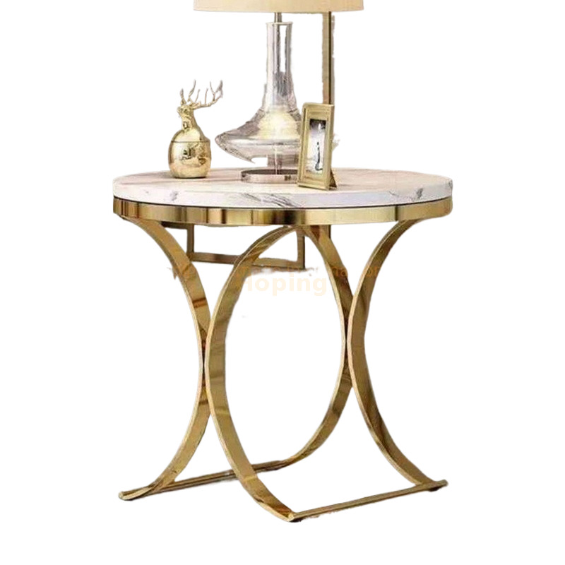 Modern X Letters Side Table Elegant and Graceful Naturalistic Marble Coffee Table Round Top End Side Table