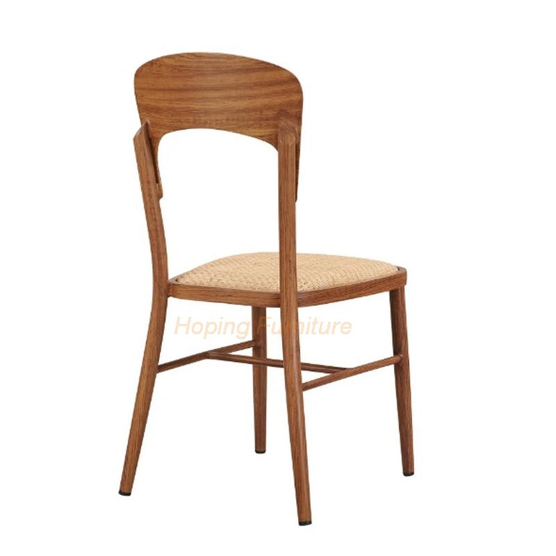 Fast Food Restaurant Chair Imitation Wood Metal Chair for Snack Bar Coffee Bar Kfc Simple Dining Chair